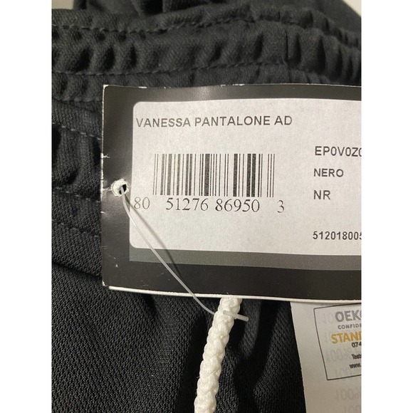 NWT Errea Vanessa Track Pants Black Slip Pockets Athletic Sport Women L - Picture 2 of 3